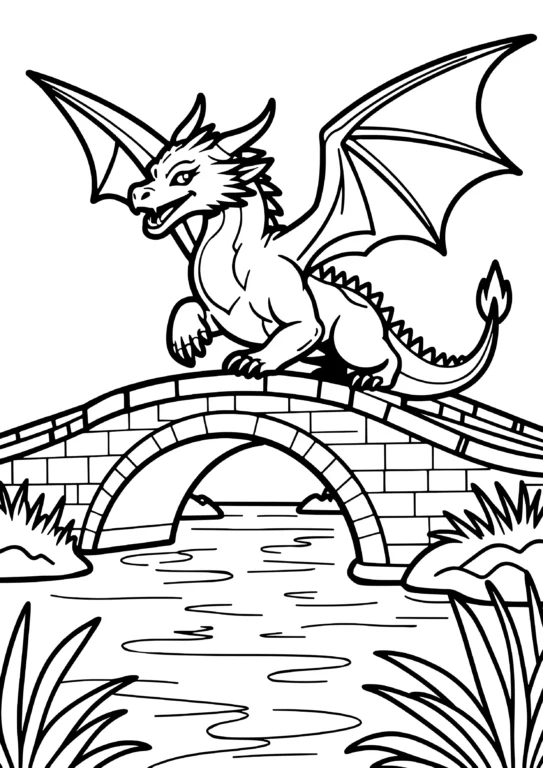 Fantasy Dragon Coloring Page