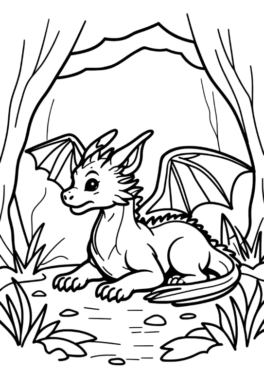 Fantasy Dragon Coloring Page