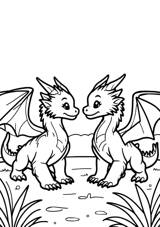 Fantasy Dragon Coloring Page
