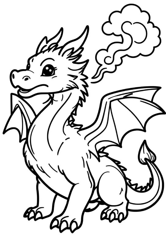 Fantasy Dragon Coloring Page