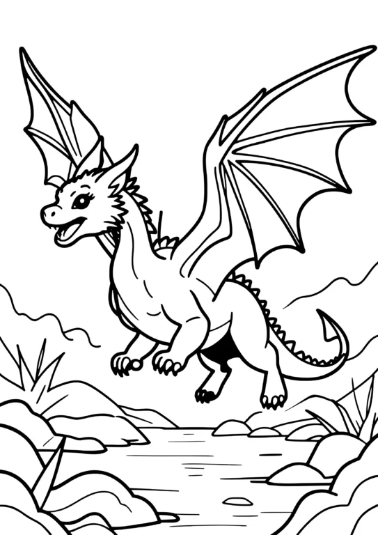 Fantasy Dragon Coloring Page