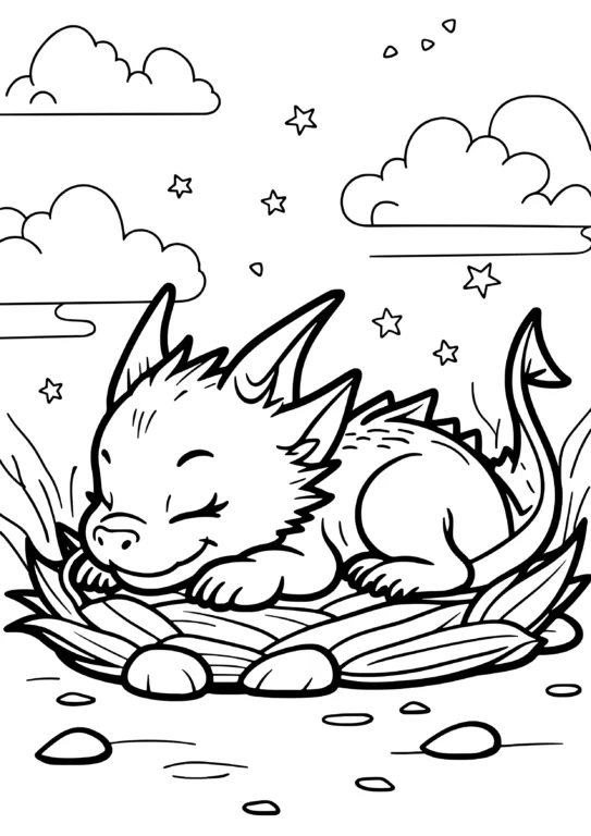 Fantasy Dragon Coloring Page