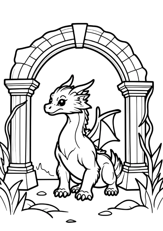 Fantasy Dragon Coloring Page