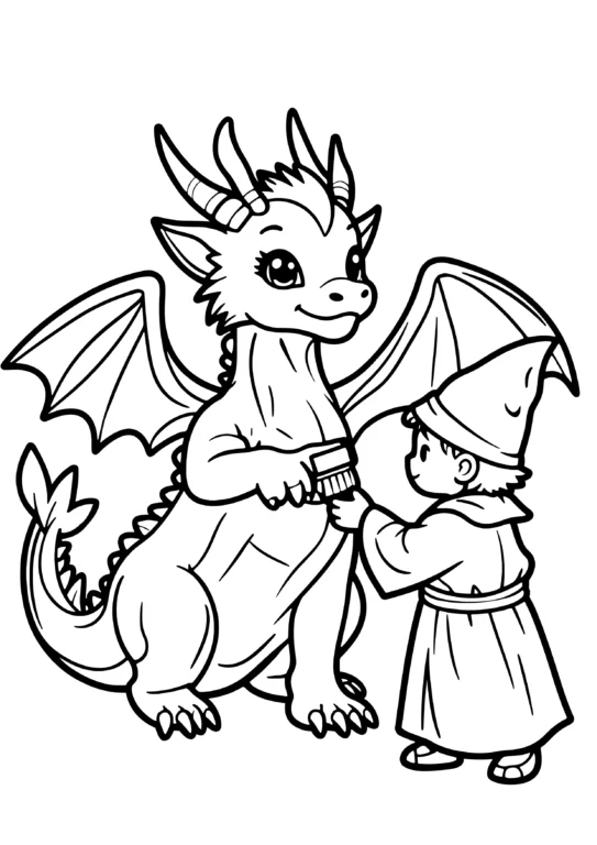 Fantasy Dragon Coloring Page