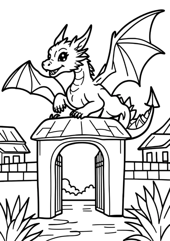 Fantasy Dragon Coloring Page