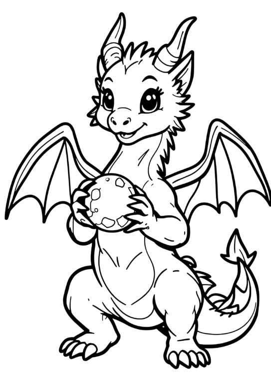 Fantasy Dragon Coloring Page