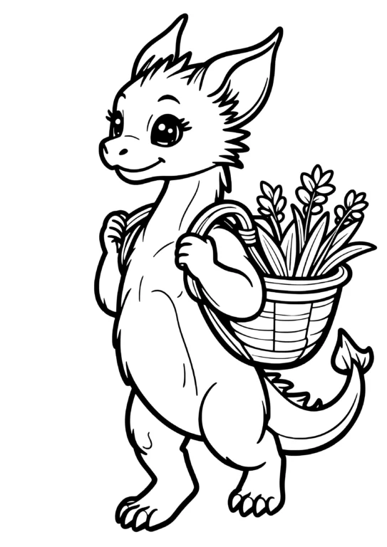 Fantasy Dragon Coloring Page
