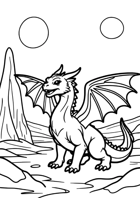 Fantasy Dragon Coloring Page