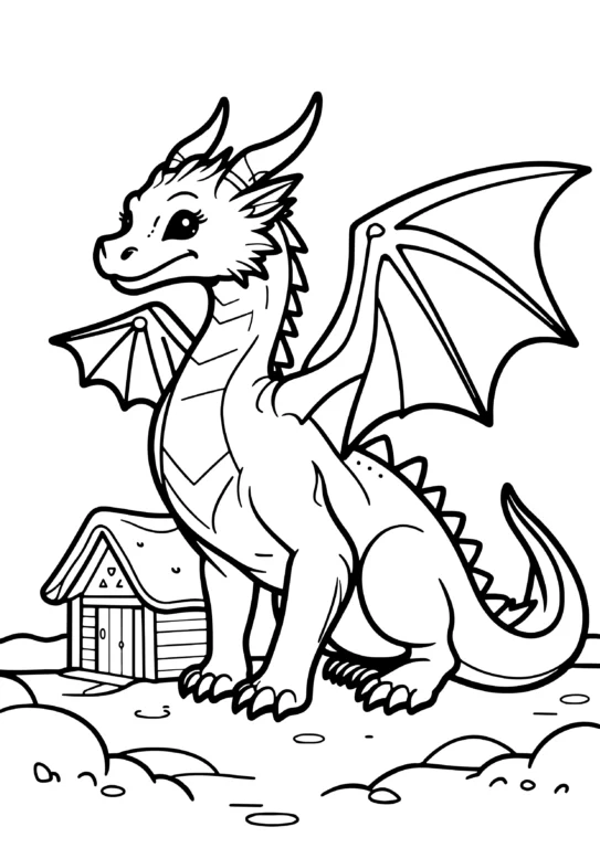 Fantasy Dragon Coloring Page