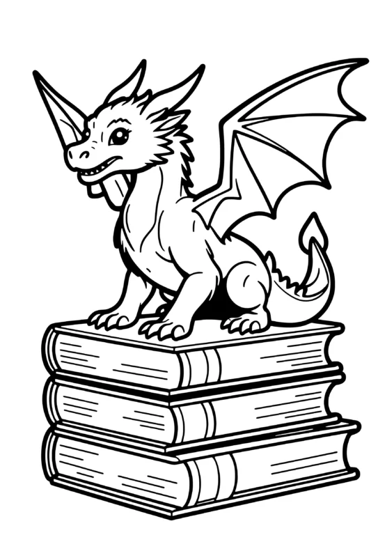 Fantasy Dragon Coloring Page