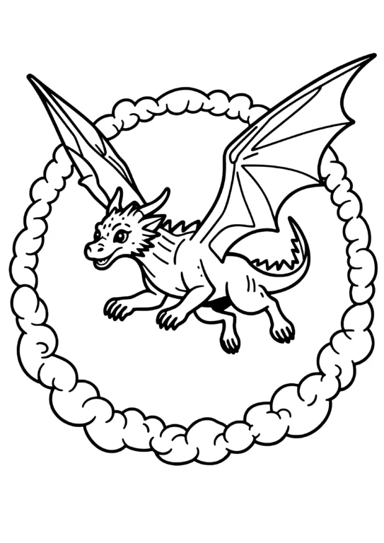 Fantasy Dragon Coloring Page