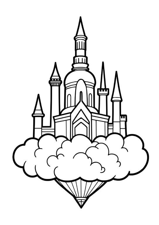 Fantasy Fortress Coloring Page