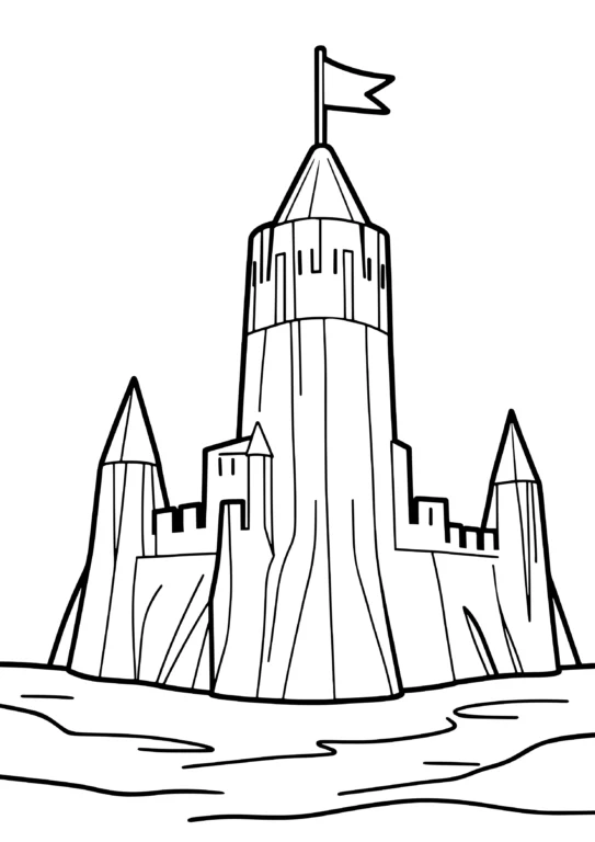 Fantasy Fortress Coloring Page