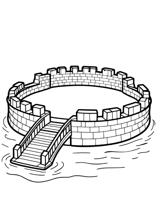 Fantasy Fortress Coloring Page