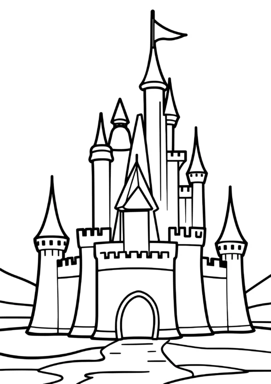 Fantasy Fortress Coloring Page