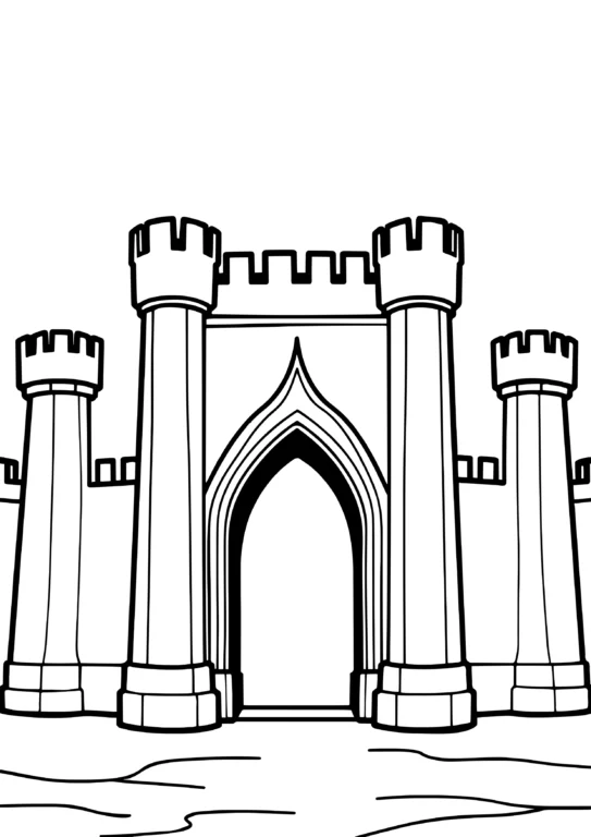 Fantasy Fortress Coloring Page