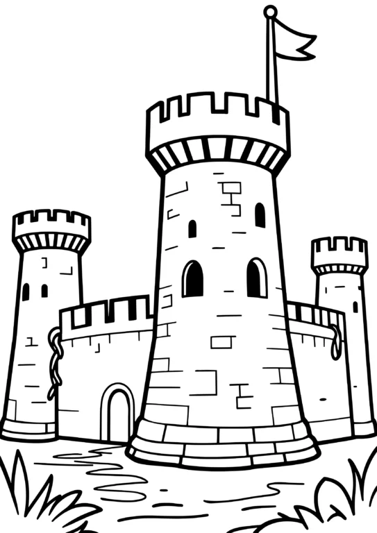 Fantasy Fortress Coloring Page
