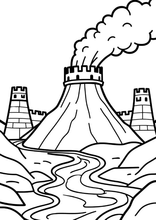 Fantasy Fortress Coloring Page