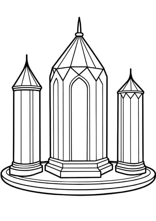 Fantasy Fortress Coloring Page