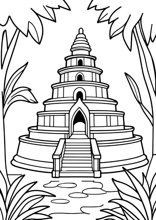 Fantasy Fortress Coloring Page