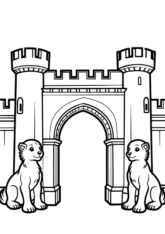 Fantasy Fortress Coloring Page