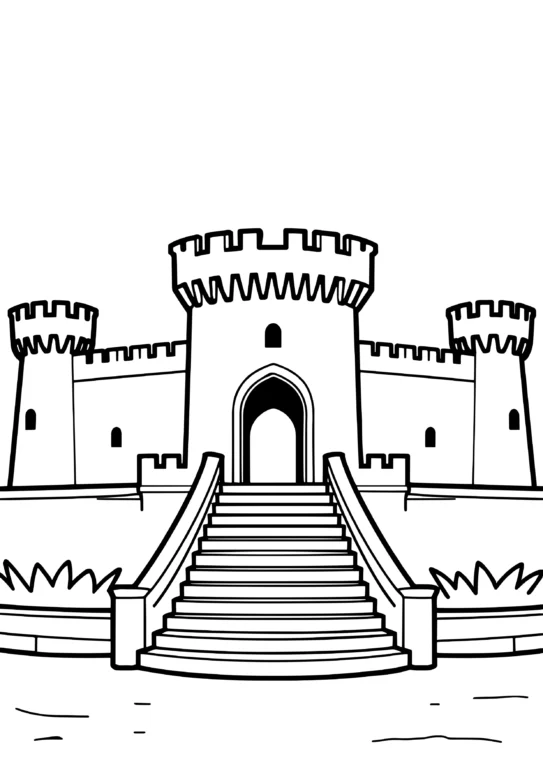 Fantasy Fortress Coloring Page