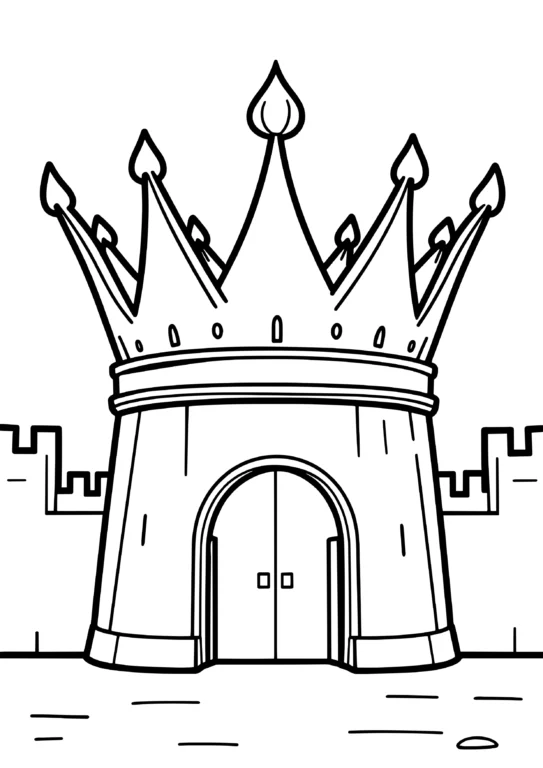 Fantasy Fortress Coloring Page
