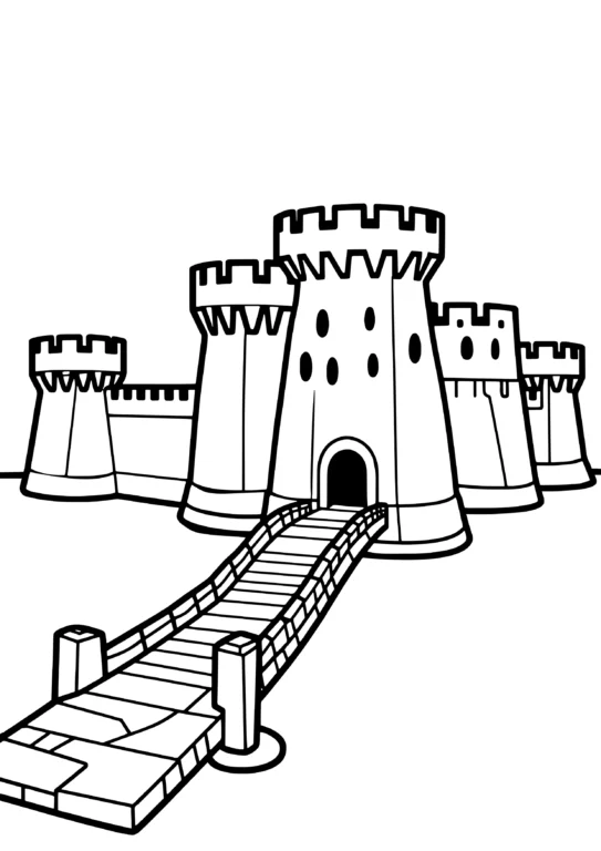 Fantasy Fortress Coloring Page
