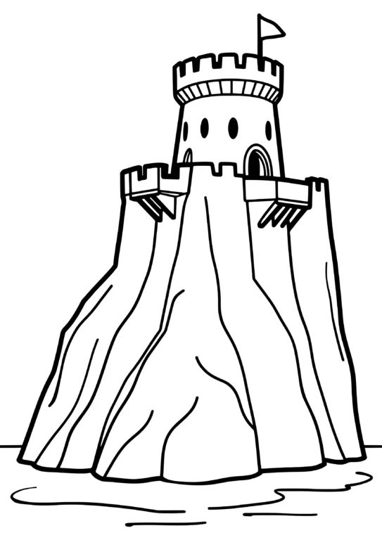 Fantasy Fortress Coloring Page