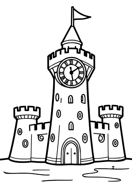 Fantasy Fortress Coloring Page