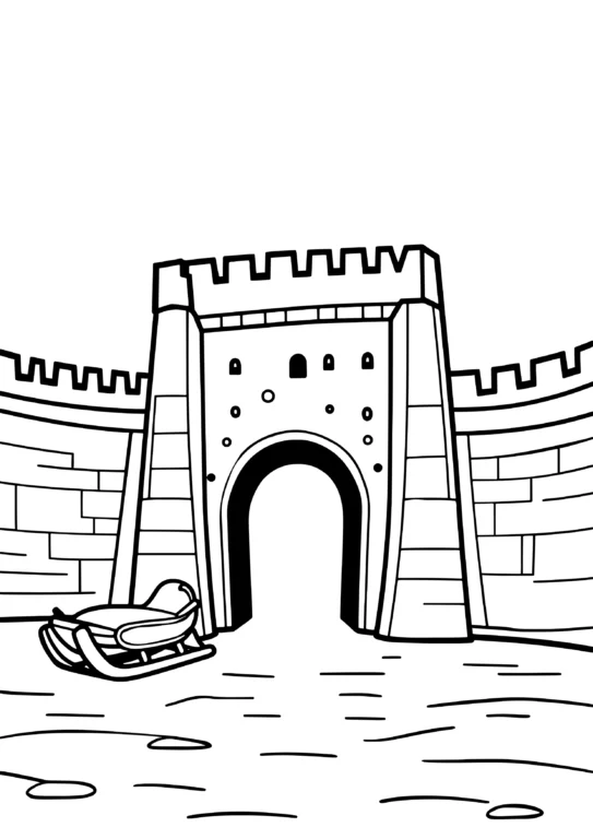 Fantasy Fortress Coloring Page